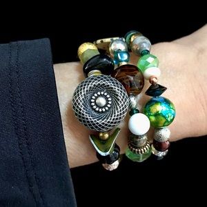 Handmade Bracelet with Vintage and Modern Elements (NB51-4H)